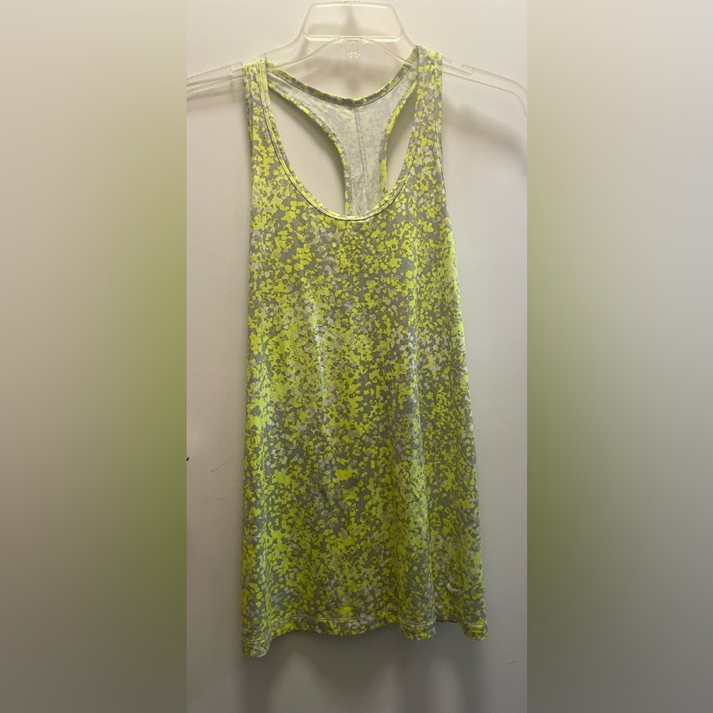 Nike Women's Lime and Gray Tank Top
